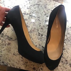 Open Toe Black Heels